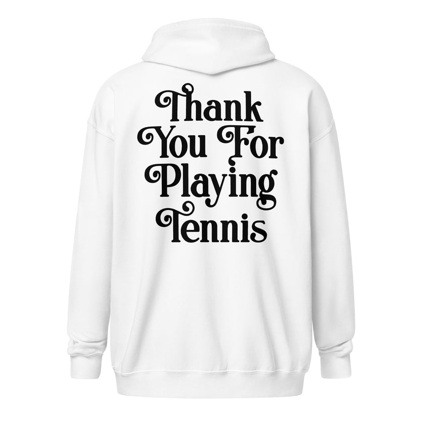 Thank You For Playing Tennis Unisex heavy blend zip hoodie by CoVA Tennis