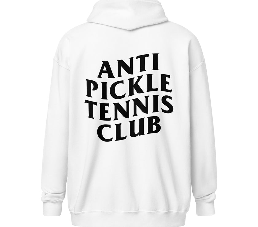 Anti Pickleball Tennis Club Unisex heavy blend zip hoodie by CoVA Tennis