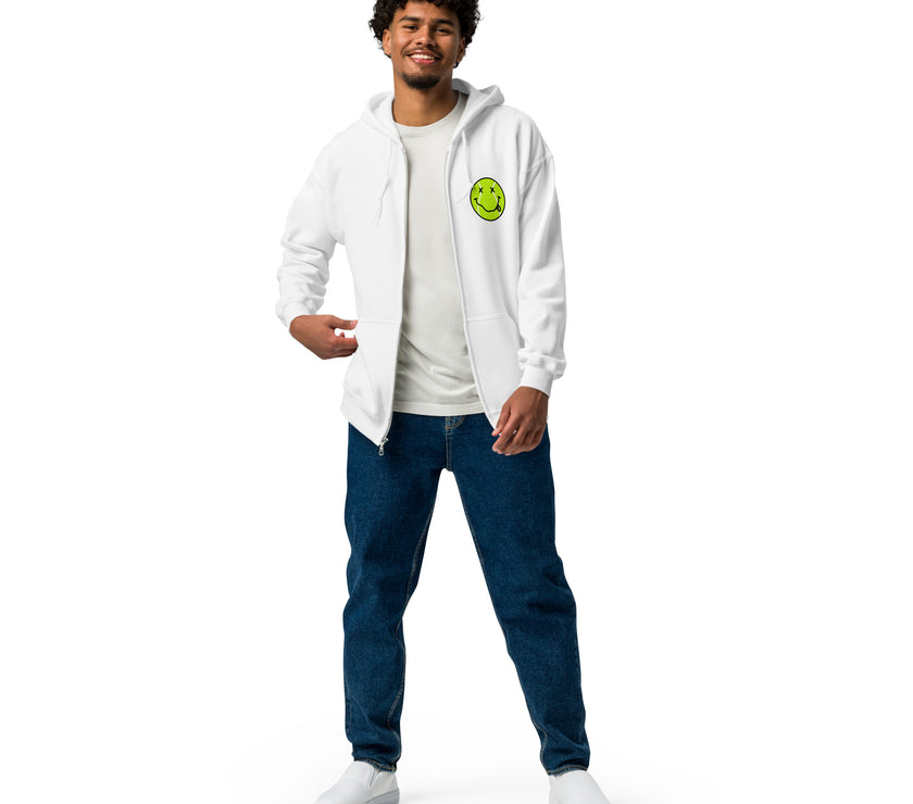 Smiling Tennis Ball by CoVA Tennis Unisex heavy blend zip hoodie