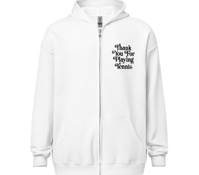 Thank You For Playing Tennis Unisex heavy blend zip hoodie by CoVA Tennis