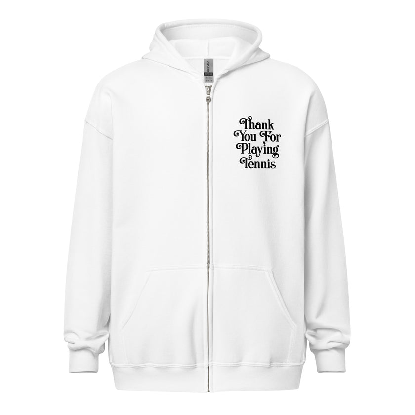 Thank You For Playing Tennis Unisex heavy blend zip hoodie by CoVA Tennis