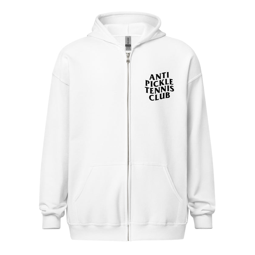 Anti Pickleball Tennis Club Unisex heavy blend zip hoodie by CoVA Tennis