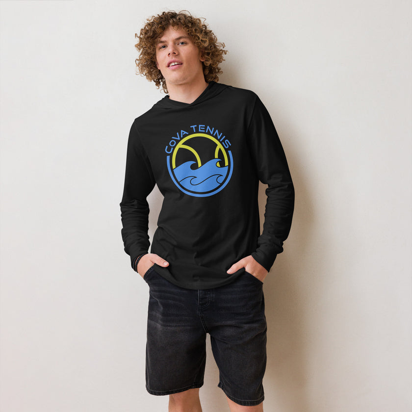 CoVA Tennis Ball & Waves Logo Hooded Light Weight long-sleeve shirt