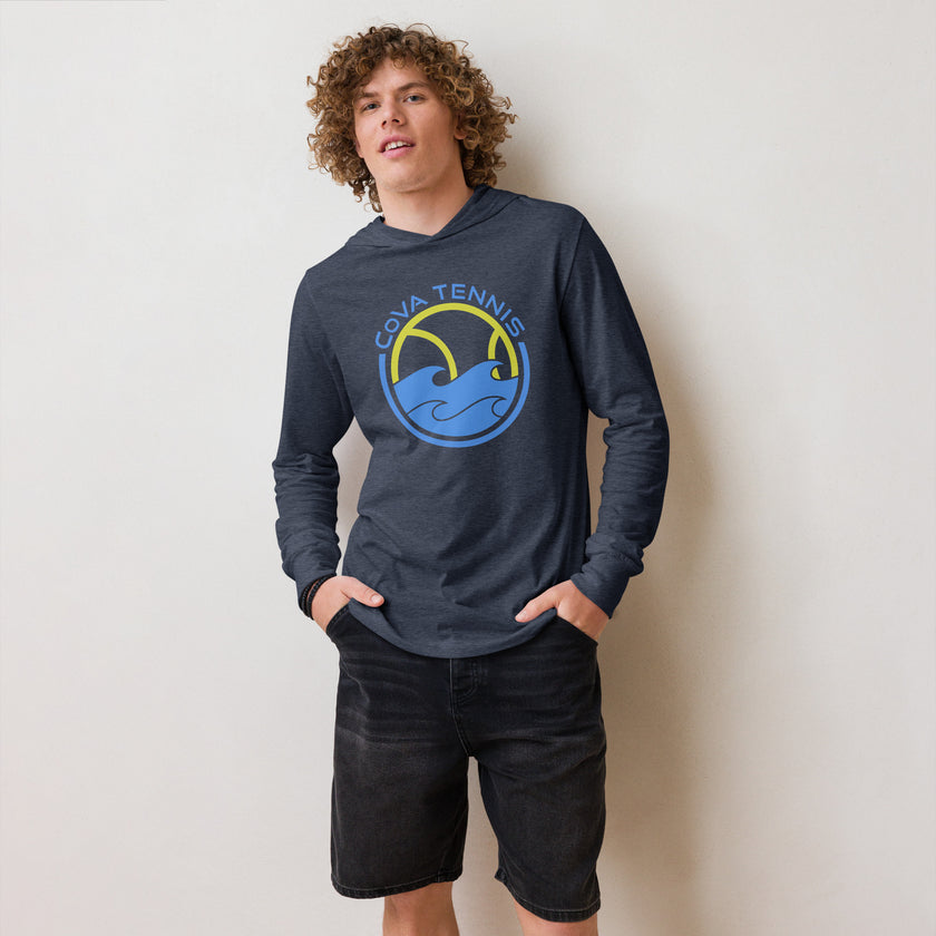 CoVA Tennis Ball & Waves Logo Hooded Light Weight long-sleeve shirt