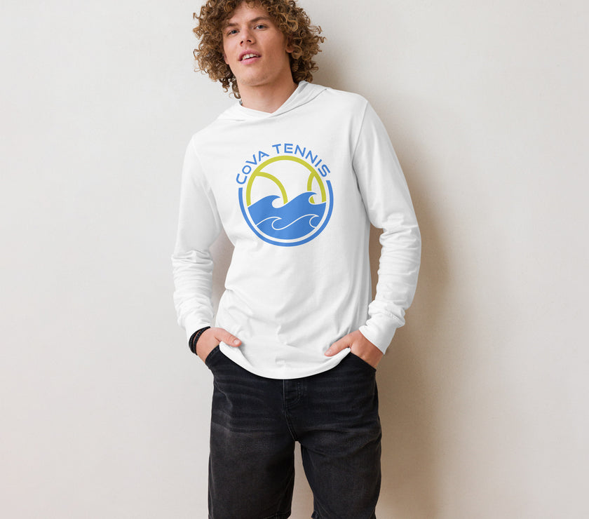 CoVA Tennis Ball & Waves Logo Hooded Light Weight long-sleeve shirt