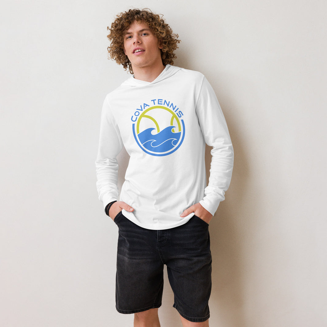 CoVA Tennis Ball & Waves Logo Hooded Light Weight long-sleeve shirt