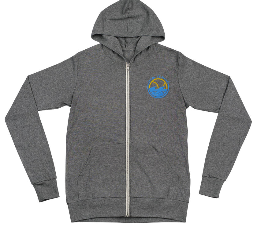 CoVA Tennis Ball & Waves Logo Unisex Light Weight zip hoodie