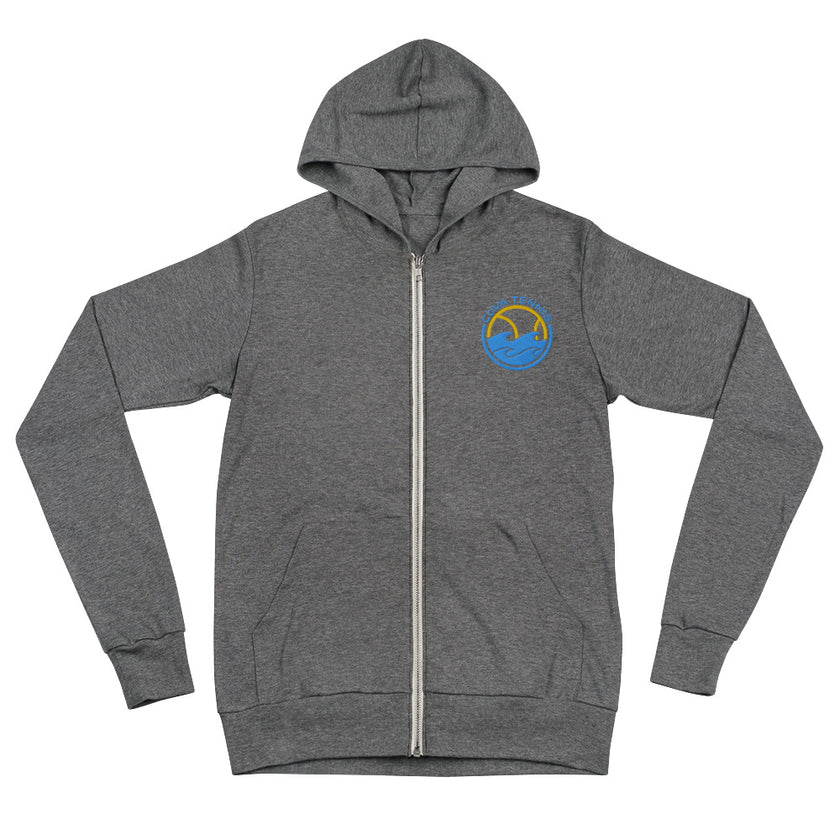 CoVA Tennis Ball & Waves Logo Unisex Light Weight zip hoodie