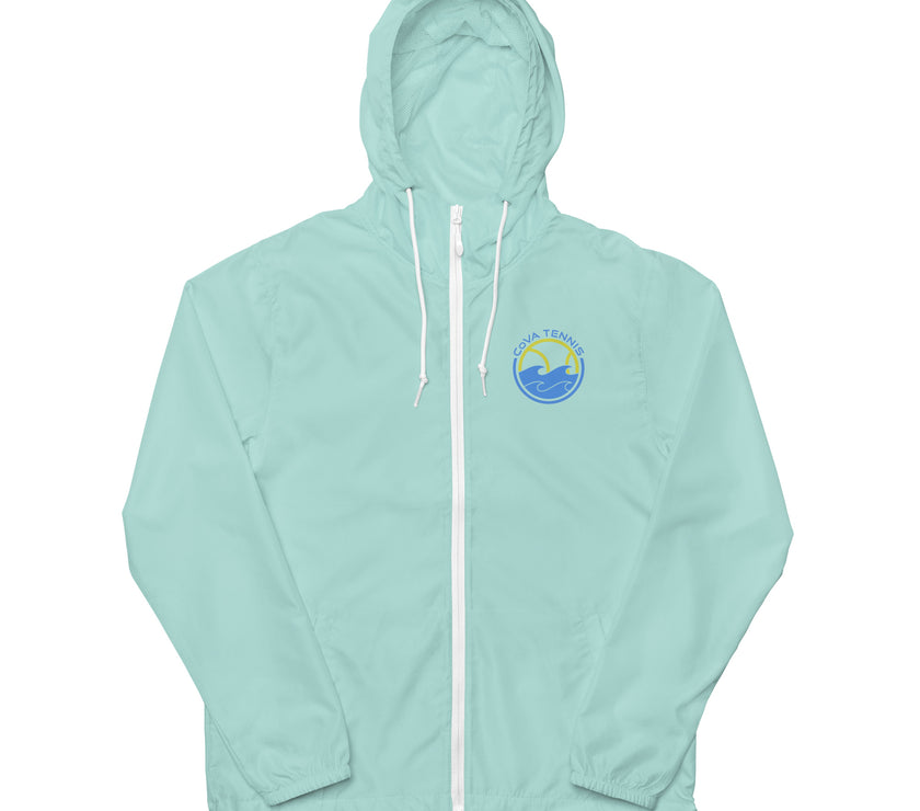 CoVA Tennis Ball & Waves Logo Unisex lightweight zip up windbreaker