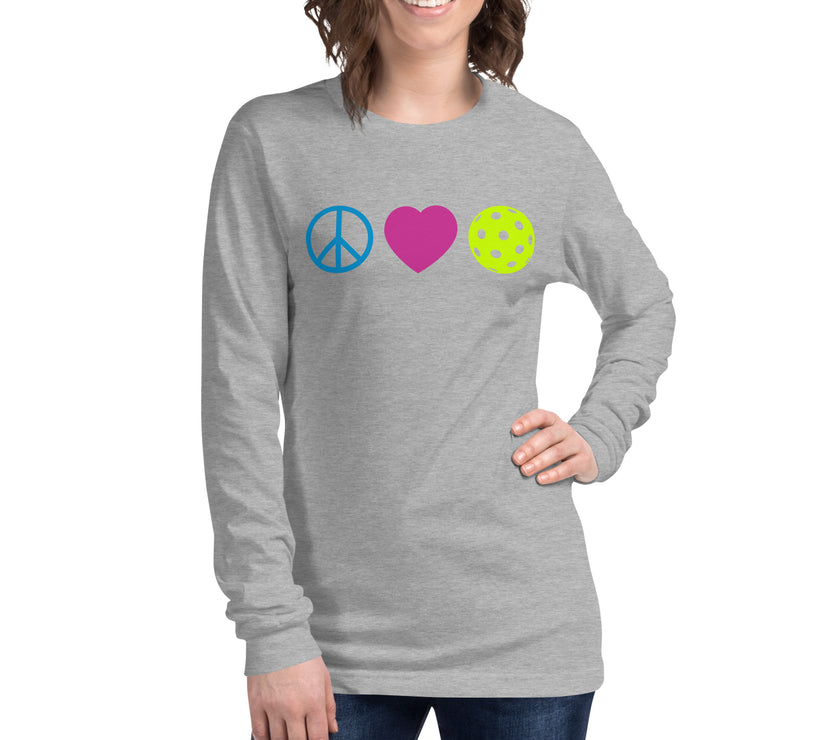 Peace Love Pickleball Unisex Long Sleeve Tee