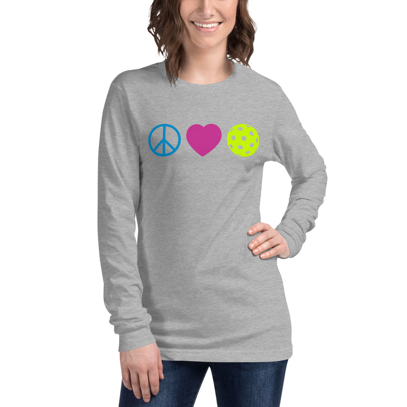 Peace Love Pickleball Unisex Long Sleeve Tee