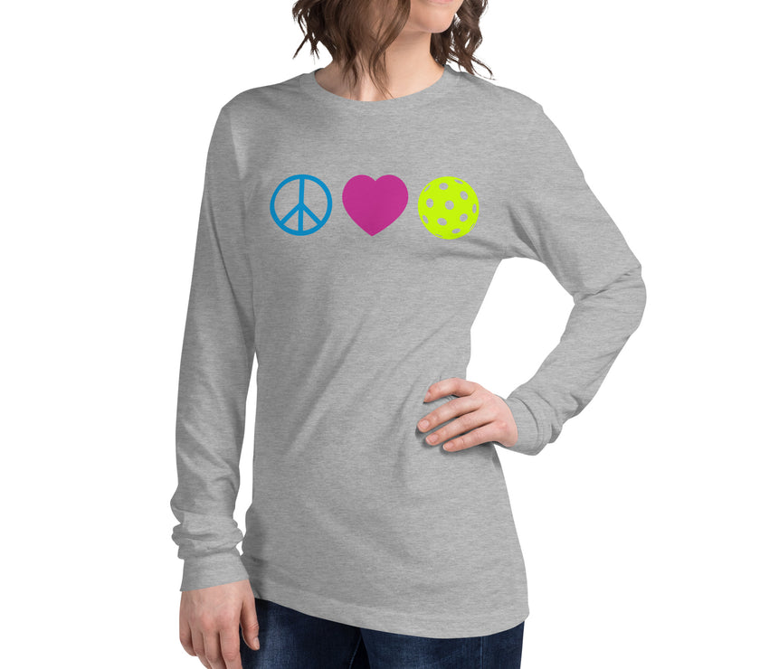 Peace Love Pickleball Unisex Long Sleeve Tee