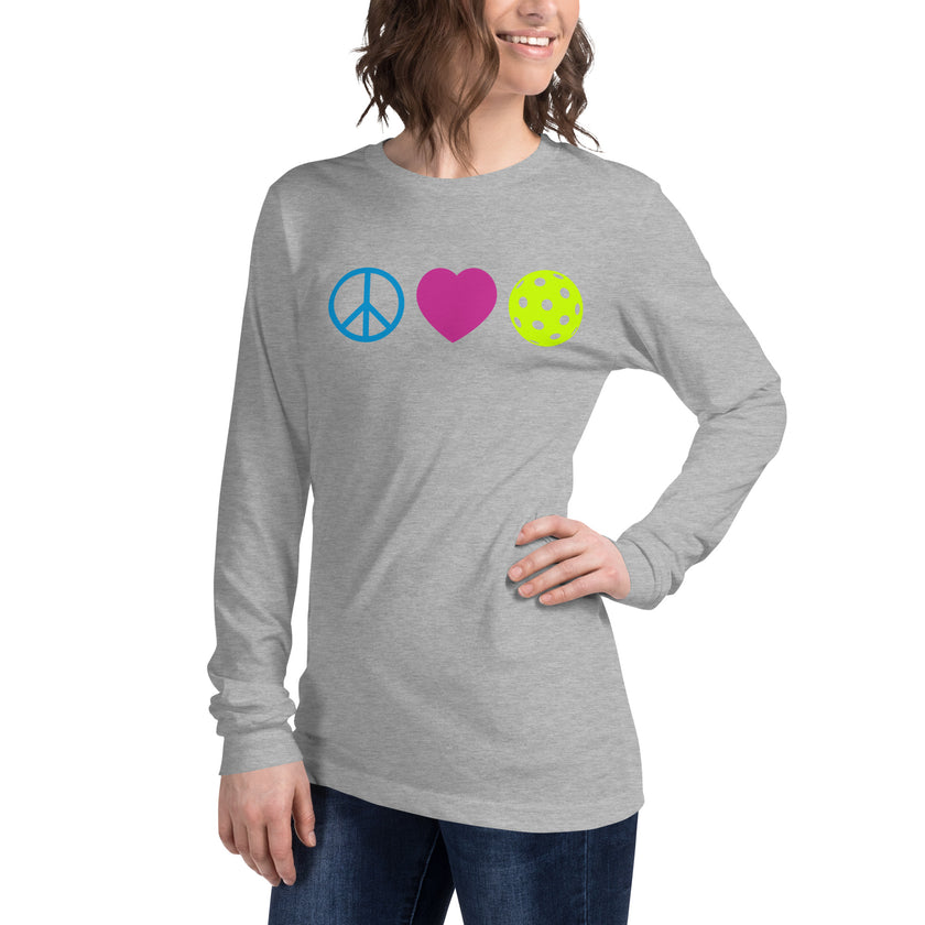 Peace Love Pickleball Unisex Long Sleeve Tee