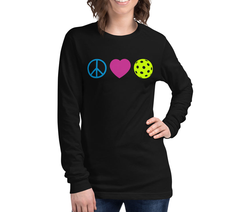 Peace Love Pickleball Unisex Long Sleeve Tee