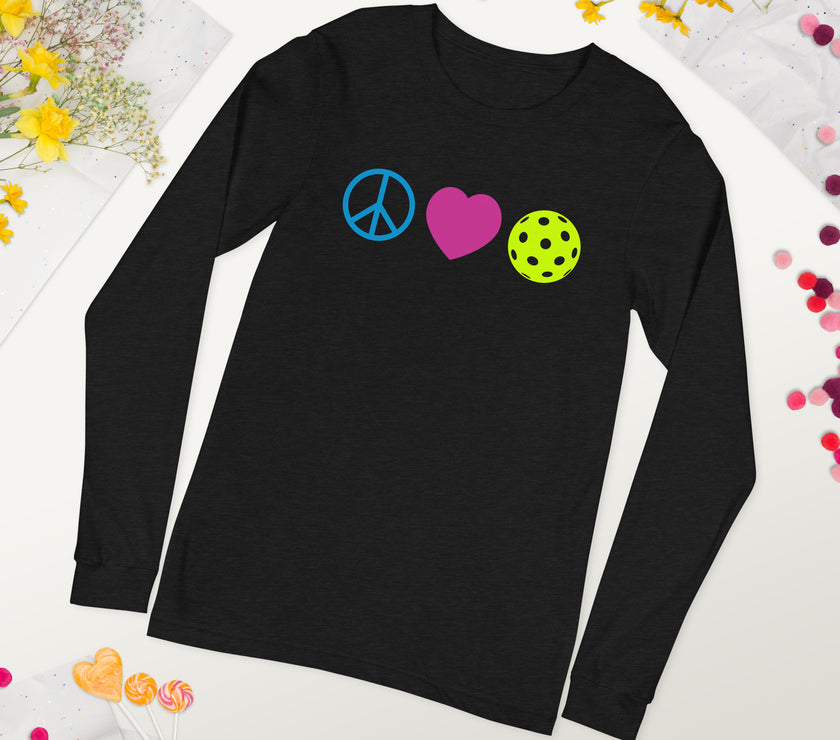 Peace Love Pickleball Unisex Long Sleeve Tee