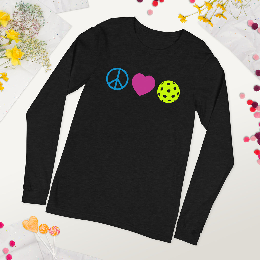 Peace Love Pickleball Unisex Long Sleeve Tee