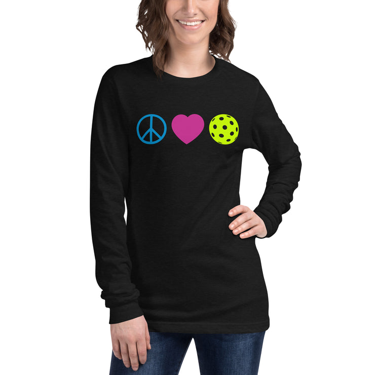 Peace Love Pickleball Unisex Long Sleeve Tee