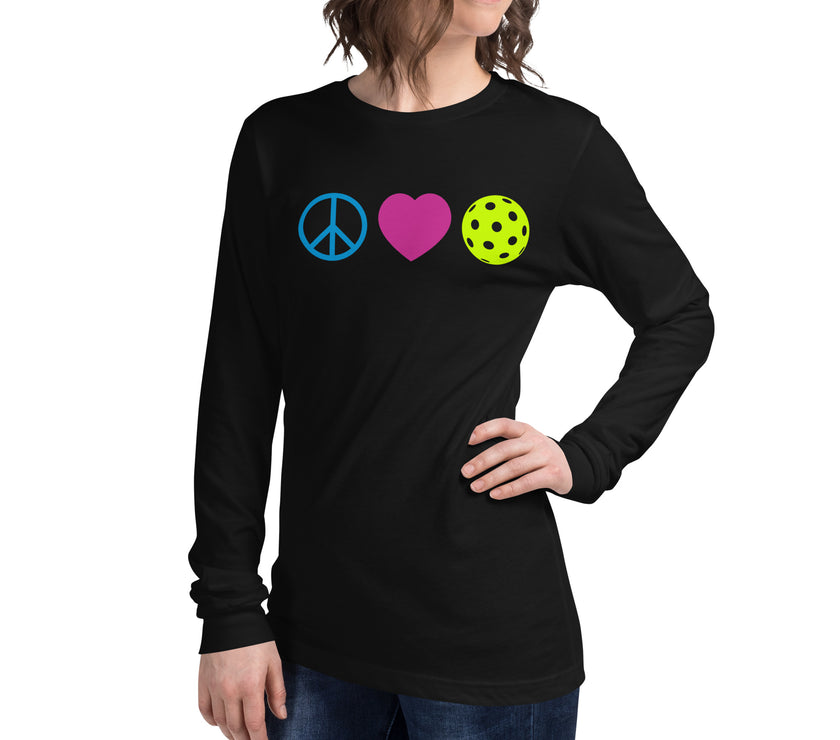 Peace Love Pickleball Unisex Long Sleeve Tee