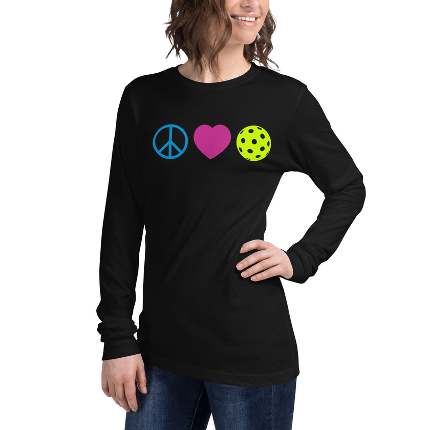 Peace Love Pickleball Unisex Long Sleeve Tee