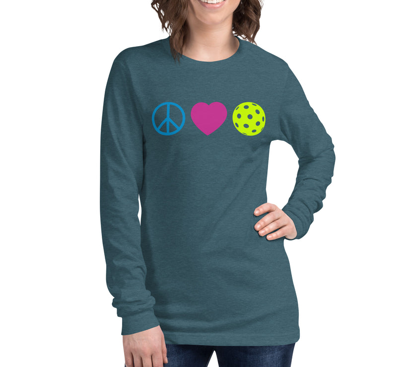 Peace Love Pickleball Unisex Long Sleeve Tee