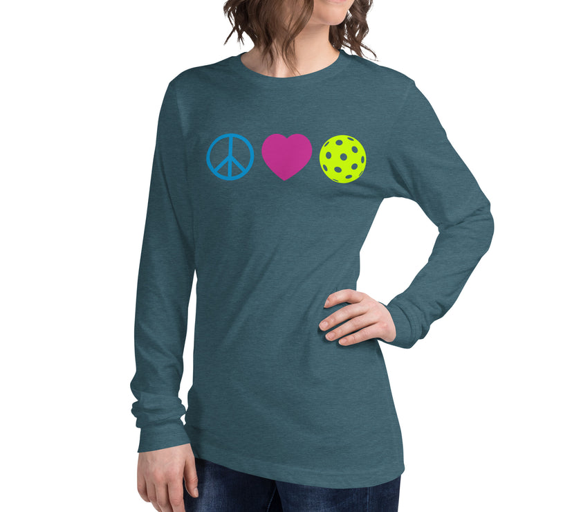 Peace Love Pickleball Unisex Long Sleeve Tee