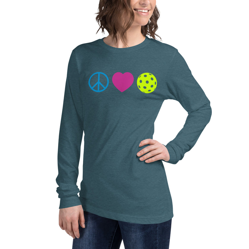 Peace Love Pickleball Unisex Long Sleeve Tee