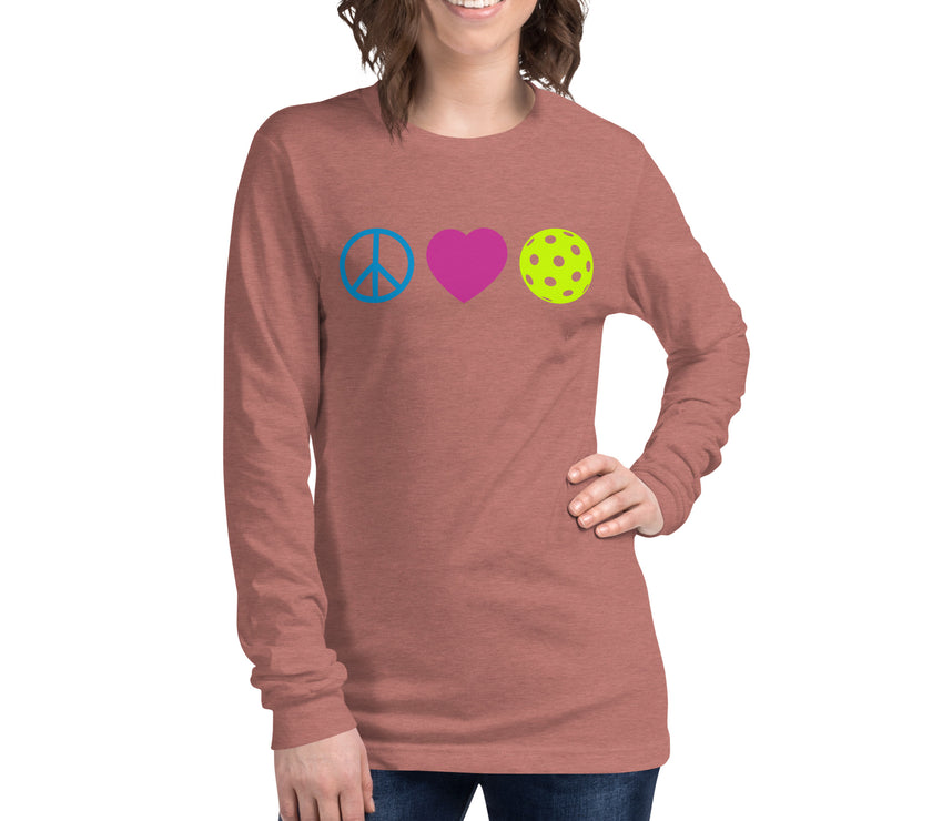 Peace Love Pickleball Unisex Long Sleeve Tee