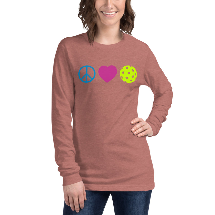 Peace Love Pickleball Unisex Long Sleeve Tee