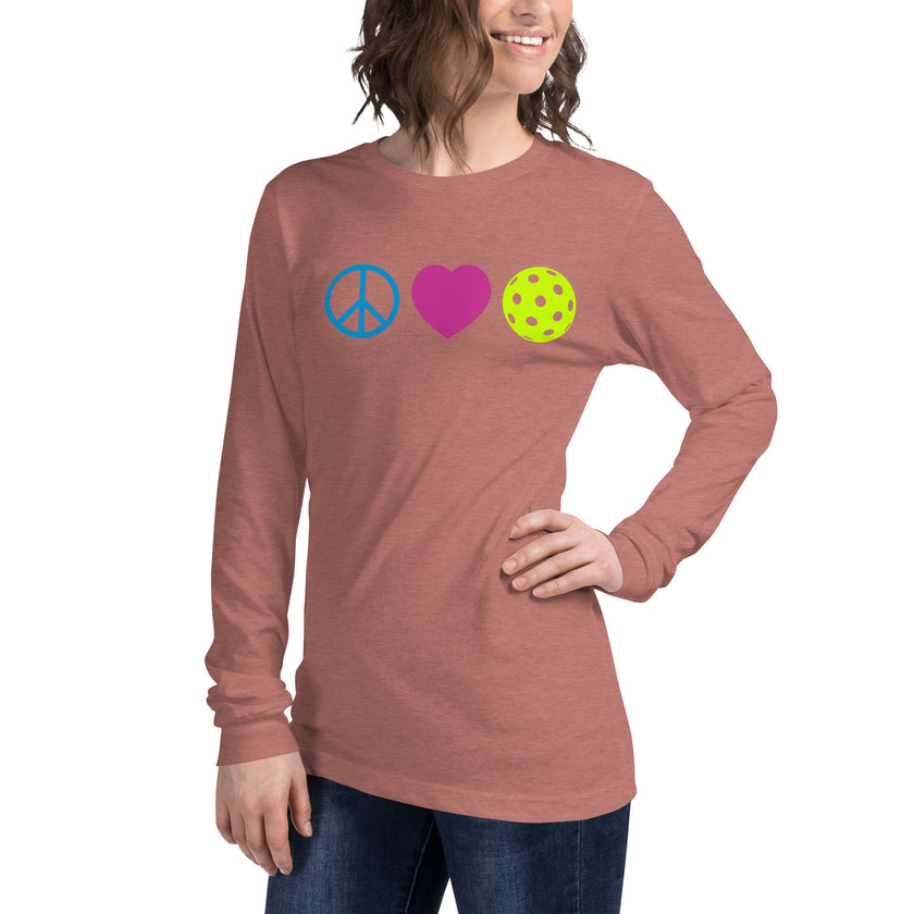 Peace Love Pickleball Unisex Long Sleeve Tee