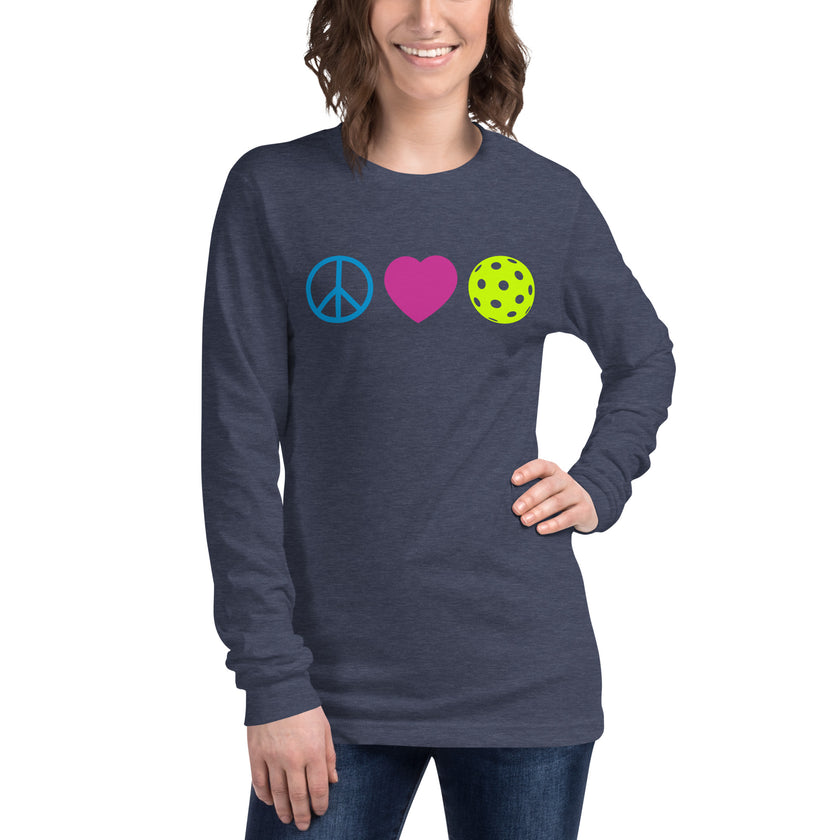 Peace Love Pickleball Unisex Long Sleeve Tee