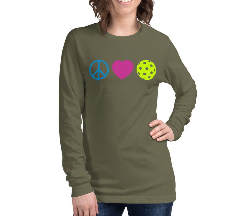 Peace Love Pickleball Unisex Long Sleeve Tee