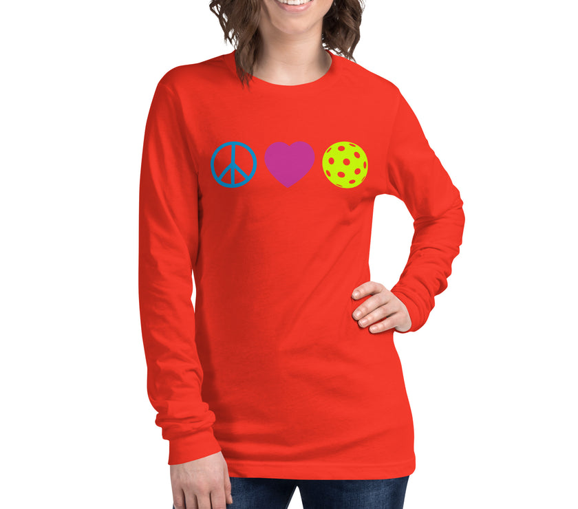 Peace Love Pickleball Unisex Long Sleeve Tee