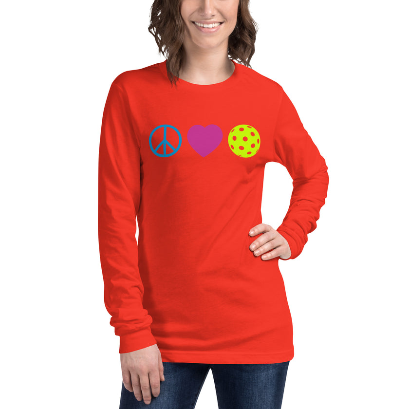 Peace Love Pickleball Unisex Long Sleeve Tee