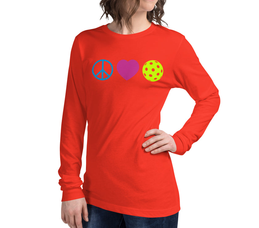 Peace Love Pickleball Unisex Long Sleeve Tee