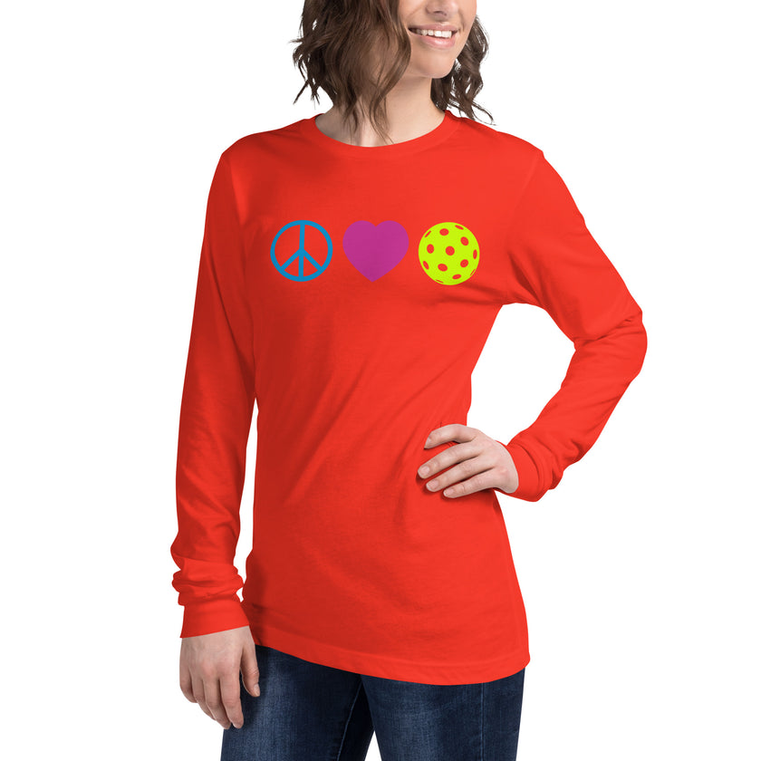 Peace Love Pickleball Unisex Long Sleeve Tee