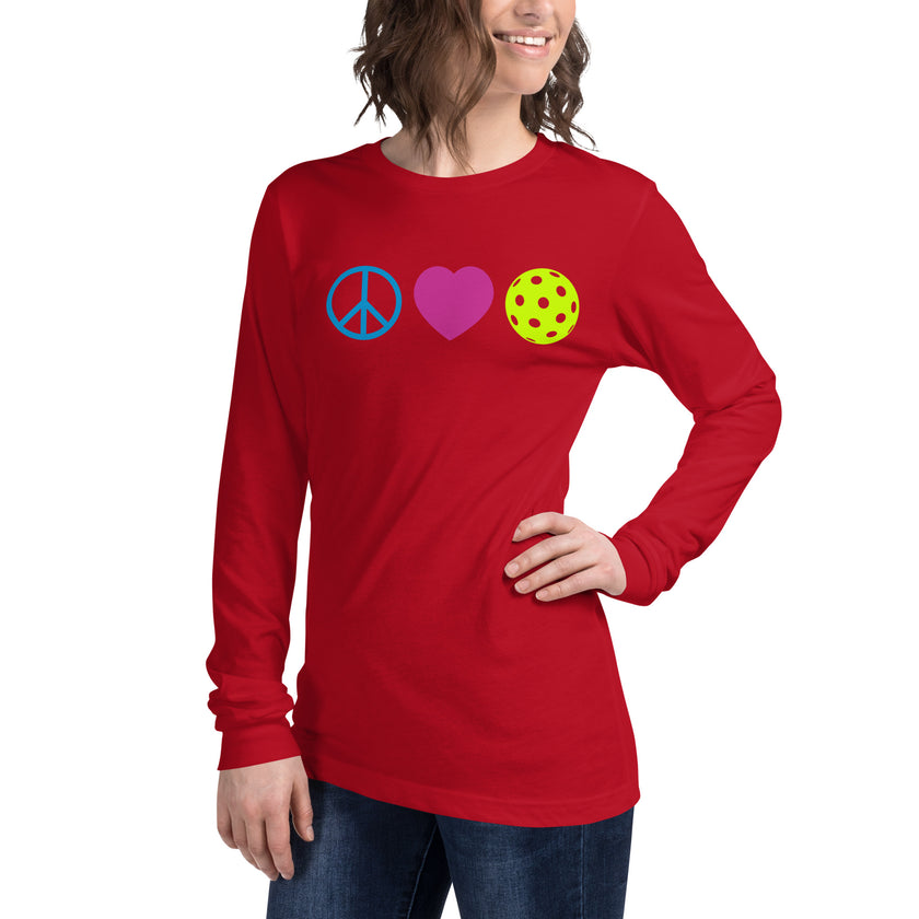 Peace Love Pickleball Unisex Long Sleeve Tee