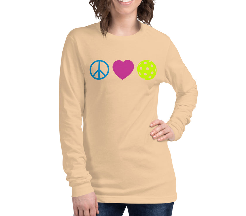 Peace Love Pickleball Unisex Long Sleeve Tee