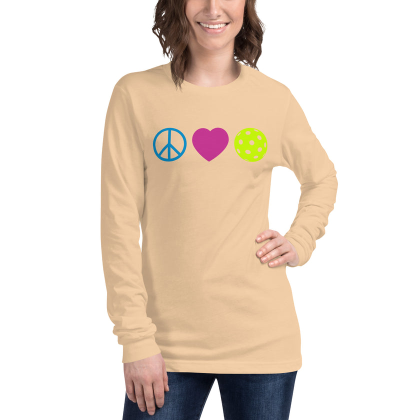 Peace Love Pickleball Unisex Long Sleeve Tee