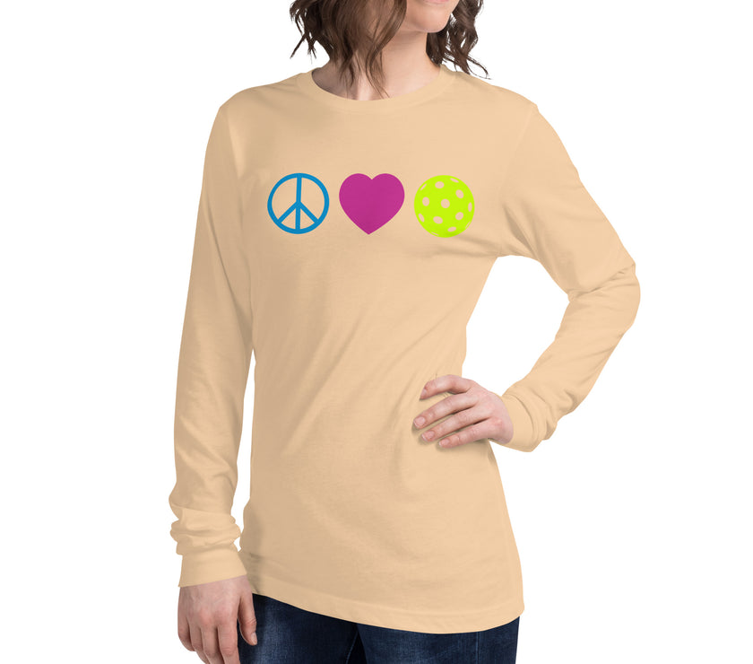 Peace Love Pickleball Unisex Long Sleeve Tee