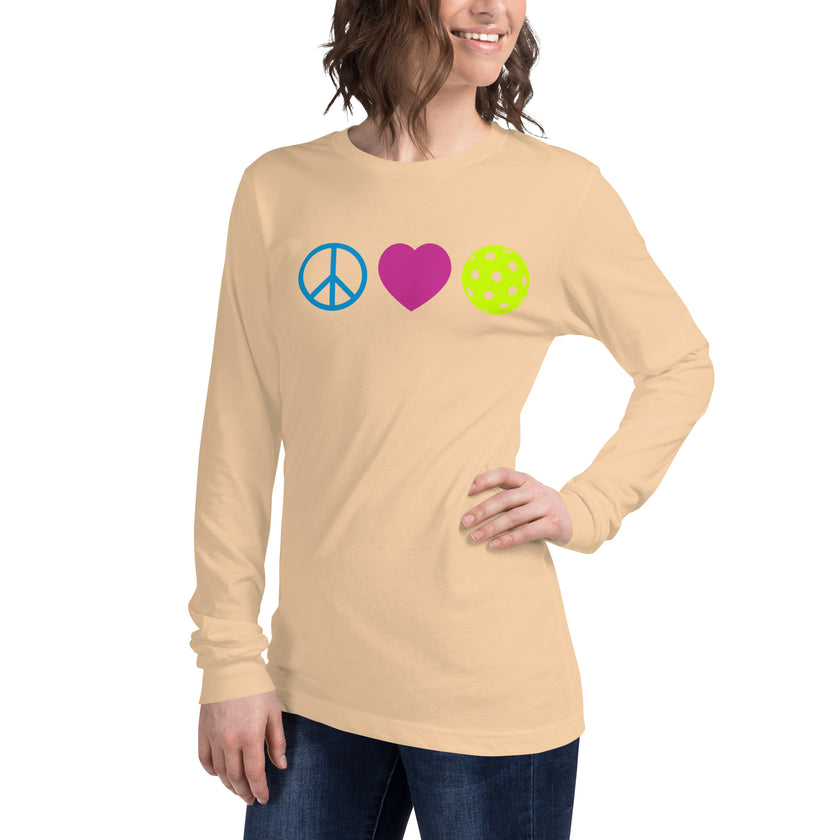 Peace Love Pickleball Unisex Long Sleeve Tee