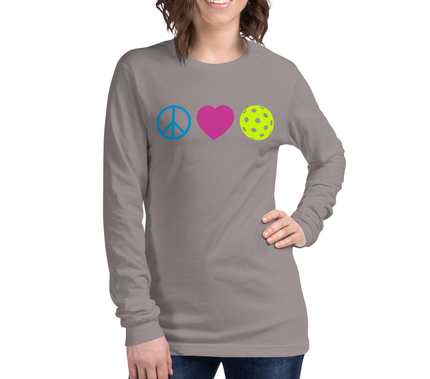 Peace Love Pickleball Unisex Long Sleeve Tee