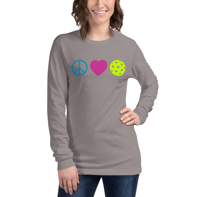 Peace Love Pickleball Unisex Long Sleeve Tee