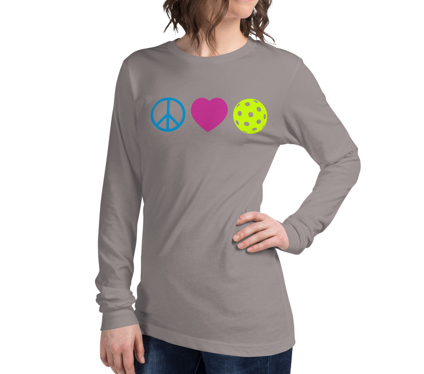 Peace Love Pickleball Unisex Long Sleeve Tee