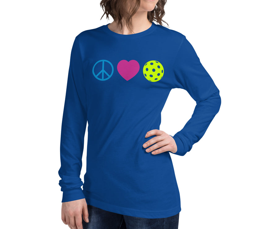 Peace Love Pickleball Unisex Long Sleeve Tee