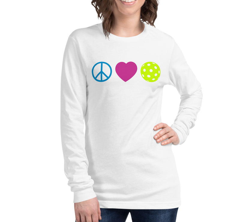 Peace Love Pickleball Unisex Long Sleeve Tee