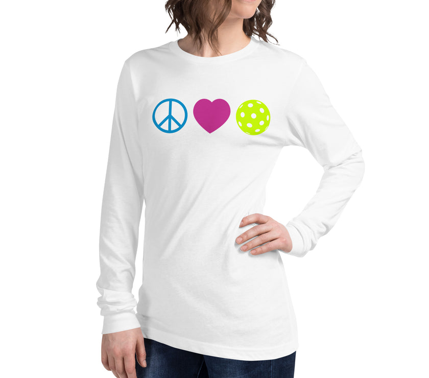 Peace Love Pickleball Unisex Long Sleeve Tee