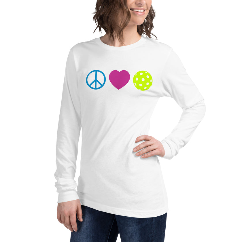 Peace Love Pickleball Unisex Long Sleeve Tee