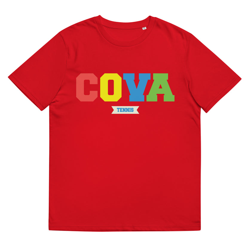 COVA Tennis Rainbow Unisex organic cotton t-shirt