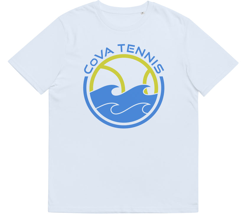 CoVA Tennis Ball & Waves Logo Unisex organic cotton t-shirt