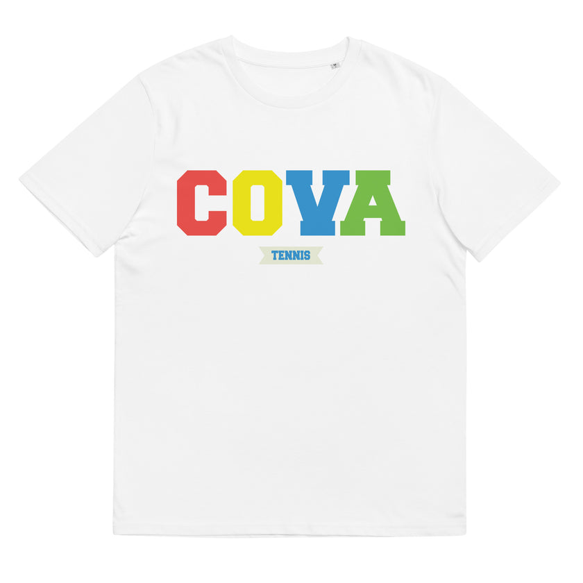 COVA Tennis Rainbow Unisex organic cotton t-shirt